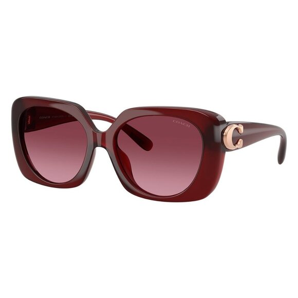 New COACH Cad33 Red Square HC8422U 5870/8H Sunglasses Women - Picture 1 of 6